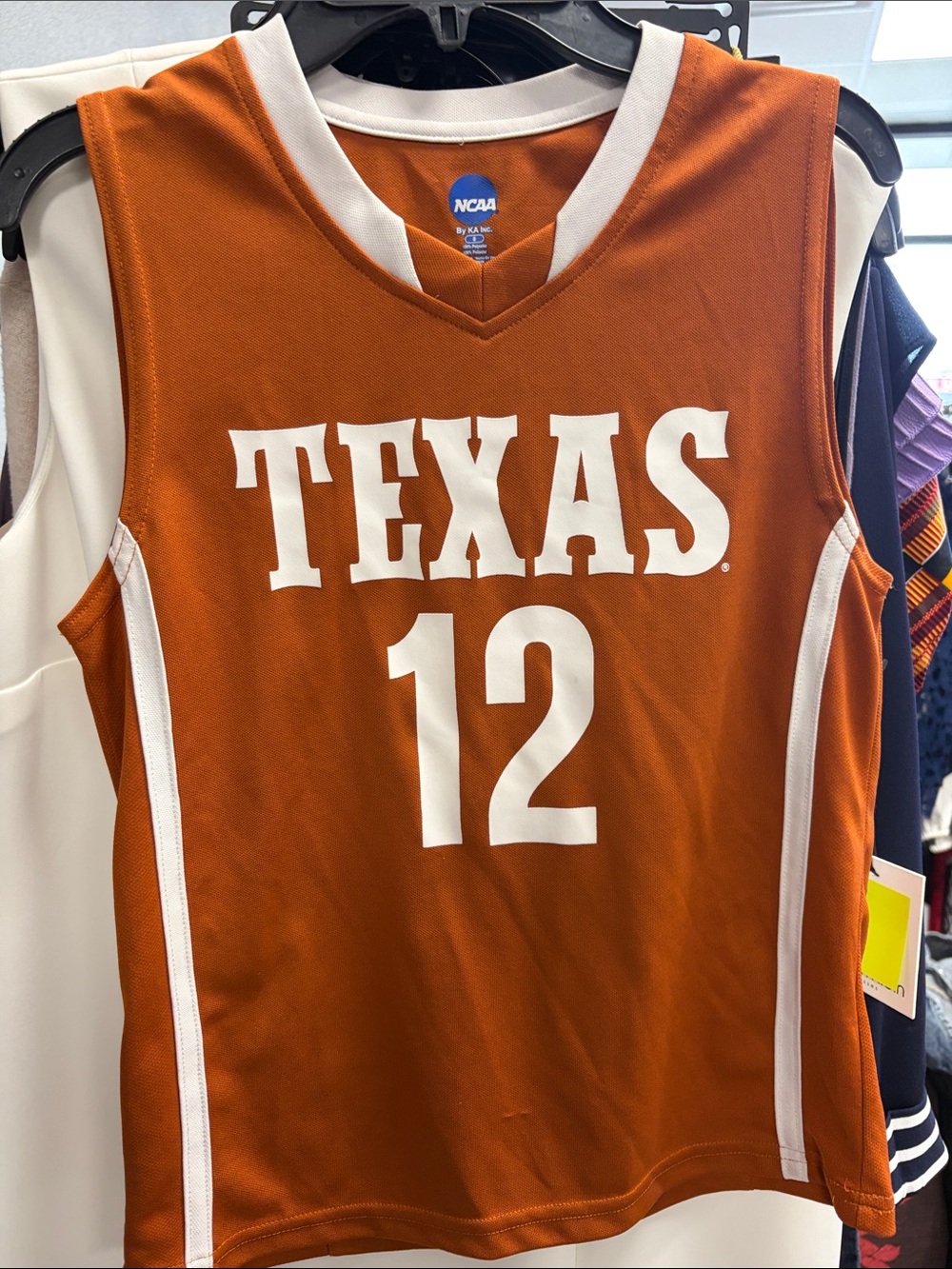 NCAA Texas Burnt Orange and White Basketball Jersey #12